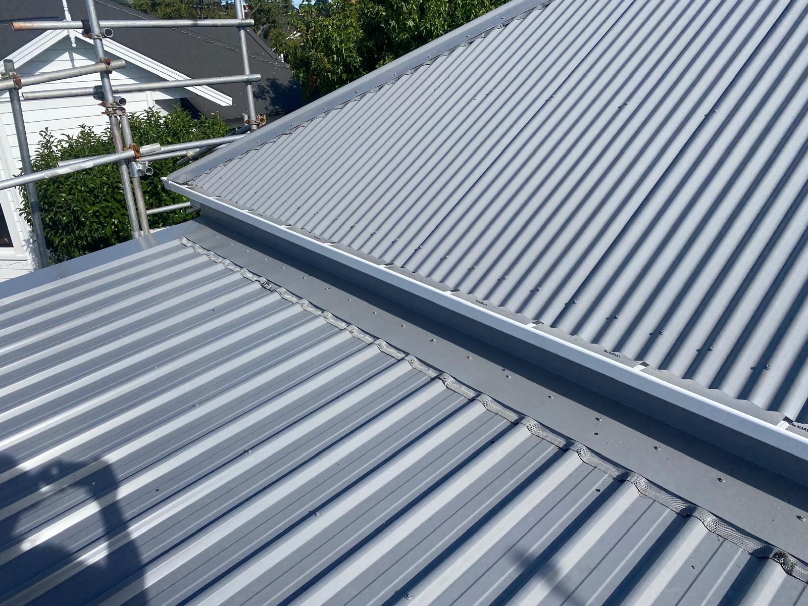 Ridge and barge flashing detail on a residential roof