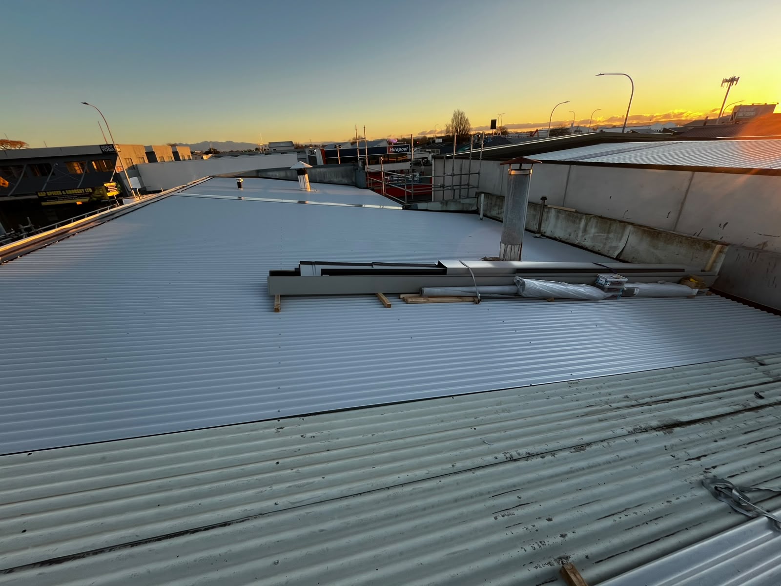 During — commercial roofing works